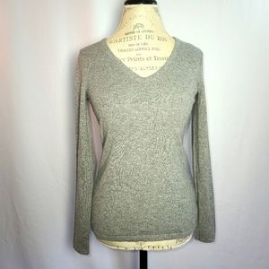 Saks Fifth Avenue Cashmere V-Neck Sweater Grey